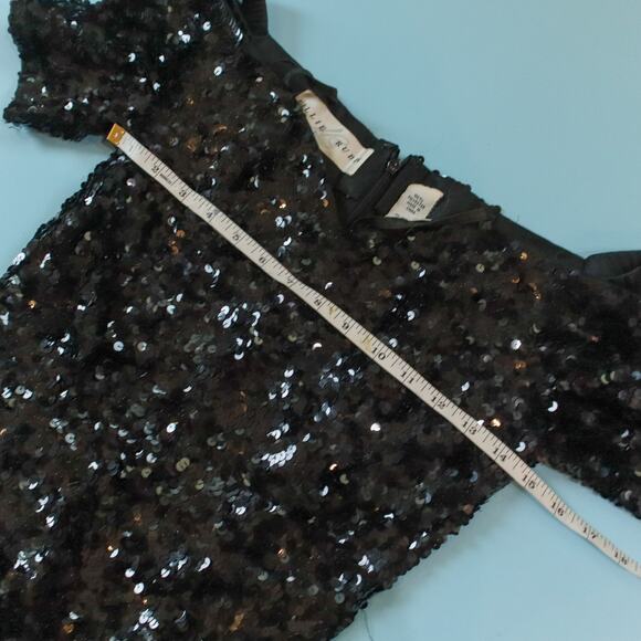 Vintage 80s Lillie Rubin Black Sequin Sleaze Goth Sheath Dress Size Large - Picture 5 of 8